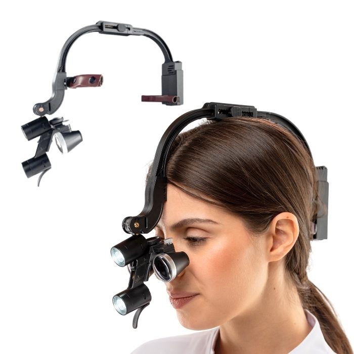 M1 Loupe – Dual Front Lights, 2.5x/3.5x Lenses & 2 Rechargeable Batteries