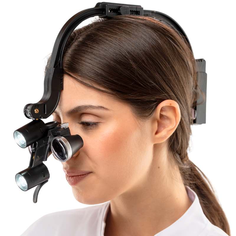 M1 Loupe – Dual Front Lights, 2.5x/3.5x Lenses & 2 Rechargeable Batteries